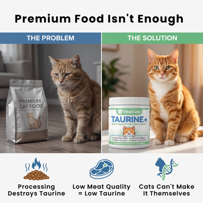 Reverse the Silent Deficiency Before It's Too Late with VitalCats™ Taurine+ Supplement